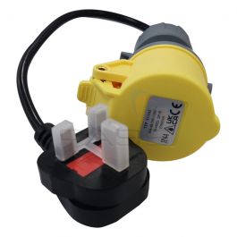 PAT Testing Adaptor 240v UK 13amp Plug  to 240v 32amp 3 Pin 240v Socket Blue