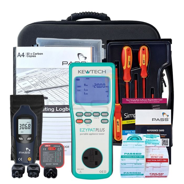 Kewtech EZYPAT-PLUS PAT Tester – PAT Professional Kit (Bundle 2) with accessories