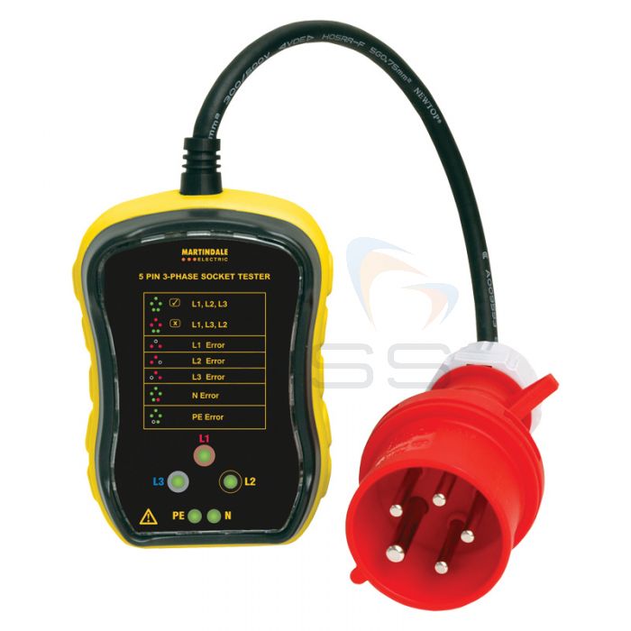 Martindale 3 Phase Industrial Socket Tester (32A/3P + N + E)