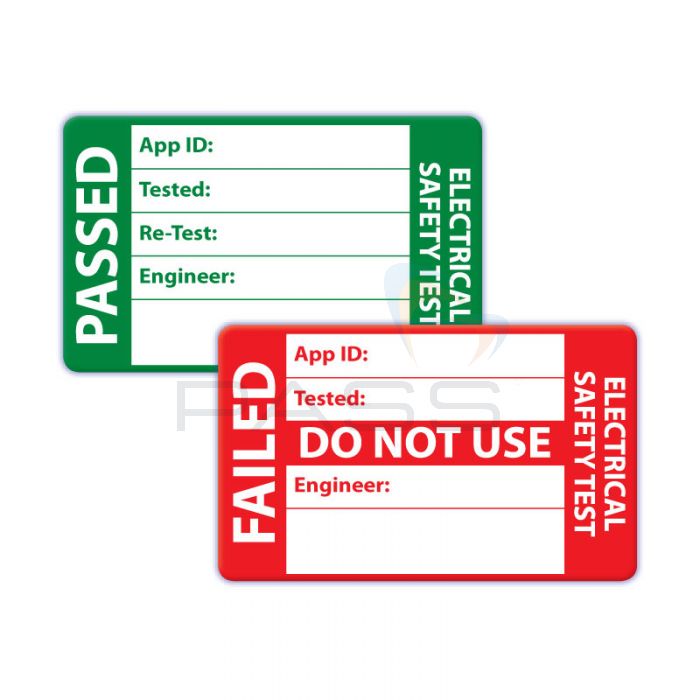 PAT Test Testing Labels PASS & FAIL Labels quantities 50 to 5000 