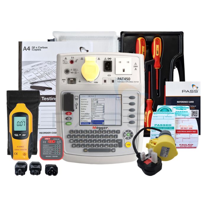 Megger PAT450 PAT Tester - Essentials Kit (Bundle 1) & accessories