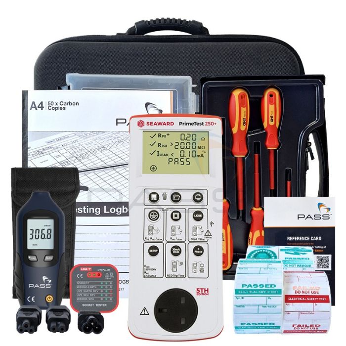 Seaward PrimeTest 250 Plus PAT Tester - Essentials Kit & accessories
