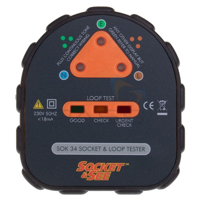 Socket & See SOK 34 Easy Socket and Earth Loop Tester - Front