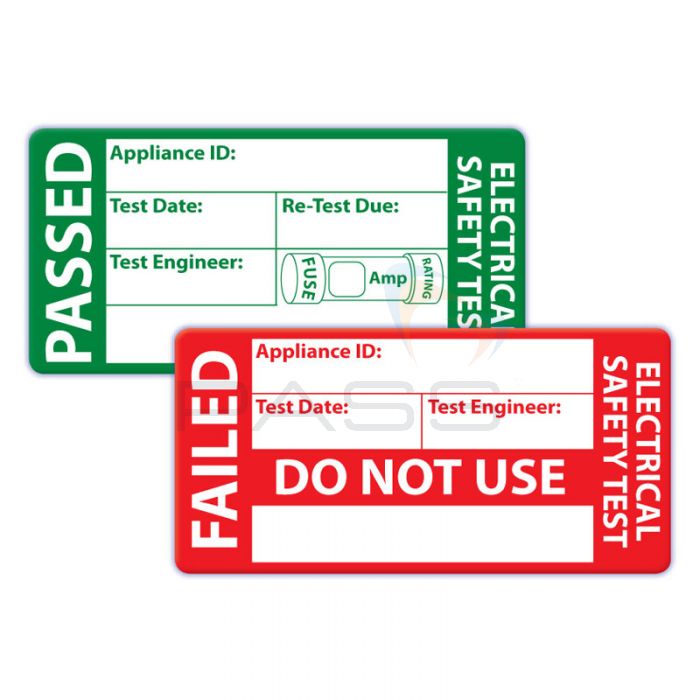 PAT Test Testing Labels PASS & FAIL Labels quantities 50 to 5000 