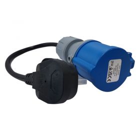 240v UK 13 Amp Plug to 240v (16 Amp) 3 Pin Socket