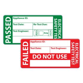 PAT Label Pack - 500 x Passed & 50 x Failed Labels