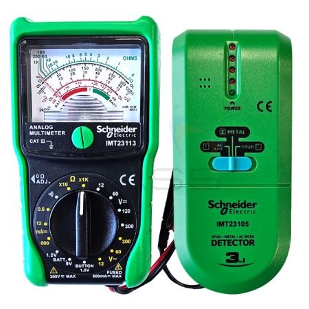 Schneider Kit - Analogue Multimeter, Voltage Detector, & Socket Tester