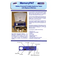 First Stop Safety MemoryPAT PAT Tester - Datasheet