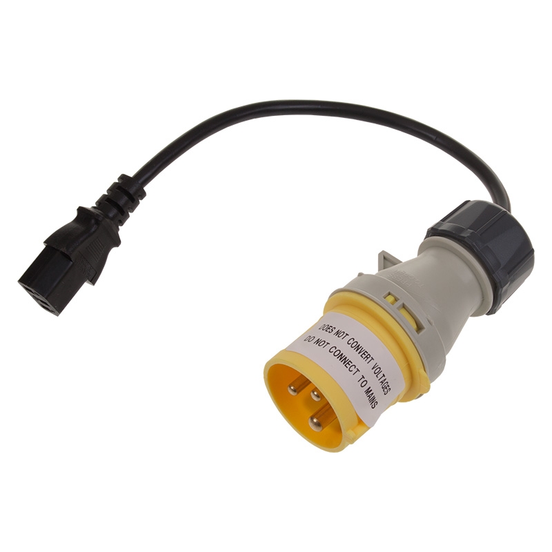 110V PAT Adapter – 240 IEC Connector to 110V, 16A, 3-Pin Socket
